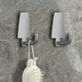 thumbnail image 1 of 2-Pack Stainless Steel Wall Hooks – No-Drill Rust-Proof Bathroom & Kitchen Organizers, Heavy Duty Adhesive/Screw Mount for Towels, Coats (10lb Capacity, Space-Saving Trapezoid Design), 1 of 6