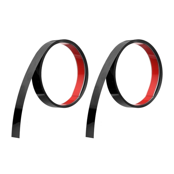 2 Pack Stainless Steel Wall Molding Trim, 10Ft x 0.98 Inch, Peel and Stick Metal Trim, Self-Adhesive Mirror Trim, Mirrored Black