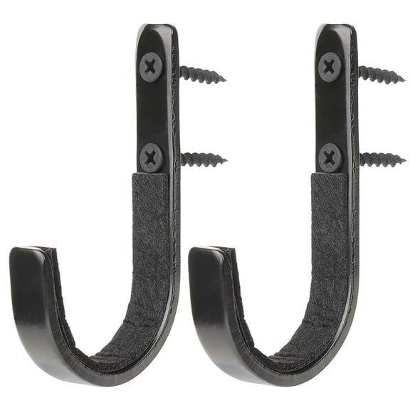 2-Pack Stainless Steel Wall Mounted Hook, Black Bow Hooks for Hanging Towels, Robes, Bags, Keys, Coats, Entryway, Bathroom, Bedroom Hardware by Goohae, Black One Size