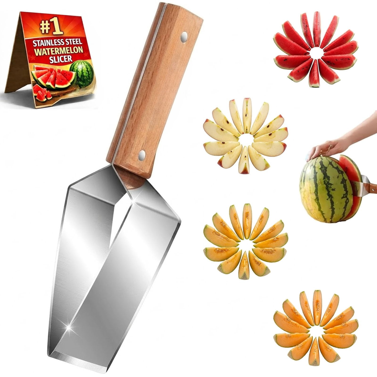 Triangle Cutter 2-Pack Stainless Steel Watermelon Slicer, 2026 New Triangle Cutter with ...