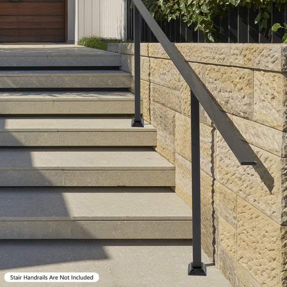 2 Pack Stair Balusters Posts 38" Height, Black Iron Square Railing Spindles with Rectangular Base, 1.57"x1.57" Metal Post for Deck Porch Balcony Handrail - Rustproof High-Temperature Baking Paint