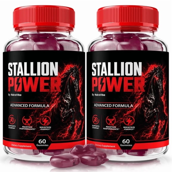 (2 Pack) Stallion Power Gummies with a Natural Daily Blend for Energy & Wellness | Great-Tasting, Easy-to-Chew StallionPower Gummies (120 Gummies)