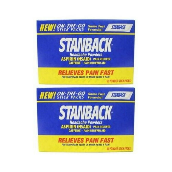 2 Pack Stanback Headache Stick Pack Powders 50 Count Each