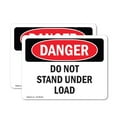thumbnail image 1 of (2 Pack) Do Not Stand Under Load OSHA Danger Sign 7 Inch X 5 Inch Vinyl Label Decal Sticker Weather Resistant, UV Protected for Workplace, Business, and Construction Site, Made in the, 1 of 7