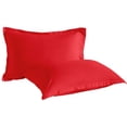 thumbnail image 1 of 2 Pack Standard Brushed Microfiber Pillow Shams with 2" Flange, Super Soft and Cozy, Wrinkle, Fade, Stain Resistant Sham, Red, 20x26 inches, 1 of 8