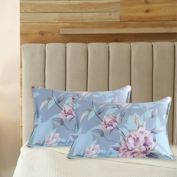 2-Pack Standard Pillow Cases 18.9x30.71in, Soft Flannel Pillow Shams with Envelope Closure, Breathable Pillow Cover for Bedroom Living Room, Decorative Farmhouse Style, Easy Care