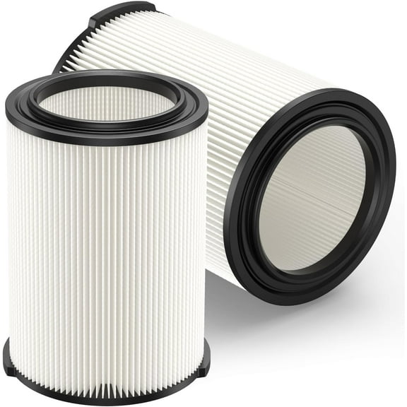 2 Pack Standard Wet Dry Vac Filter Compatible With RIDGID 5-20 Gallon Vacuum Cleaner for Professional Use