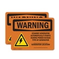 thumbnail image 1 of (2 Pack) Standby Generator Automatically With Symbol OSHA Warning Sign, 1 of 7