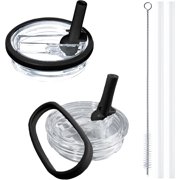2 Pack For Stanley Lid Replacement 40 oz, with Leak Proof and Flip Straw Lid, Stanley Cup Accessories, for Stanley Quencher H2.0 40 oz Tumbler Only, BPA Free Milk White