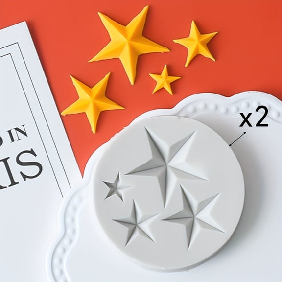 2-Pack Star-Shaped Silicone Cake Molds for Baking, Chocolate, and Candy Decoration