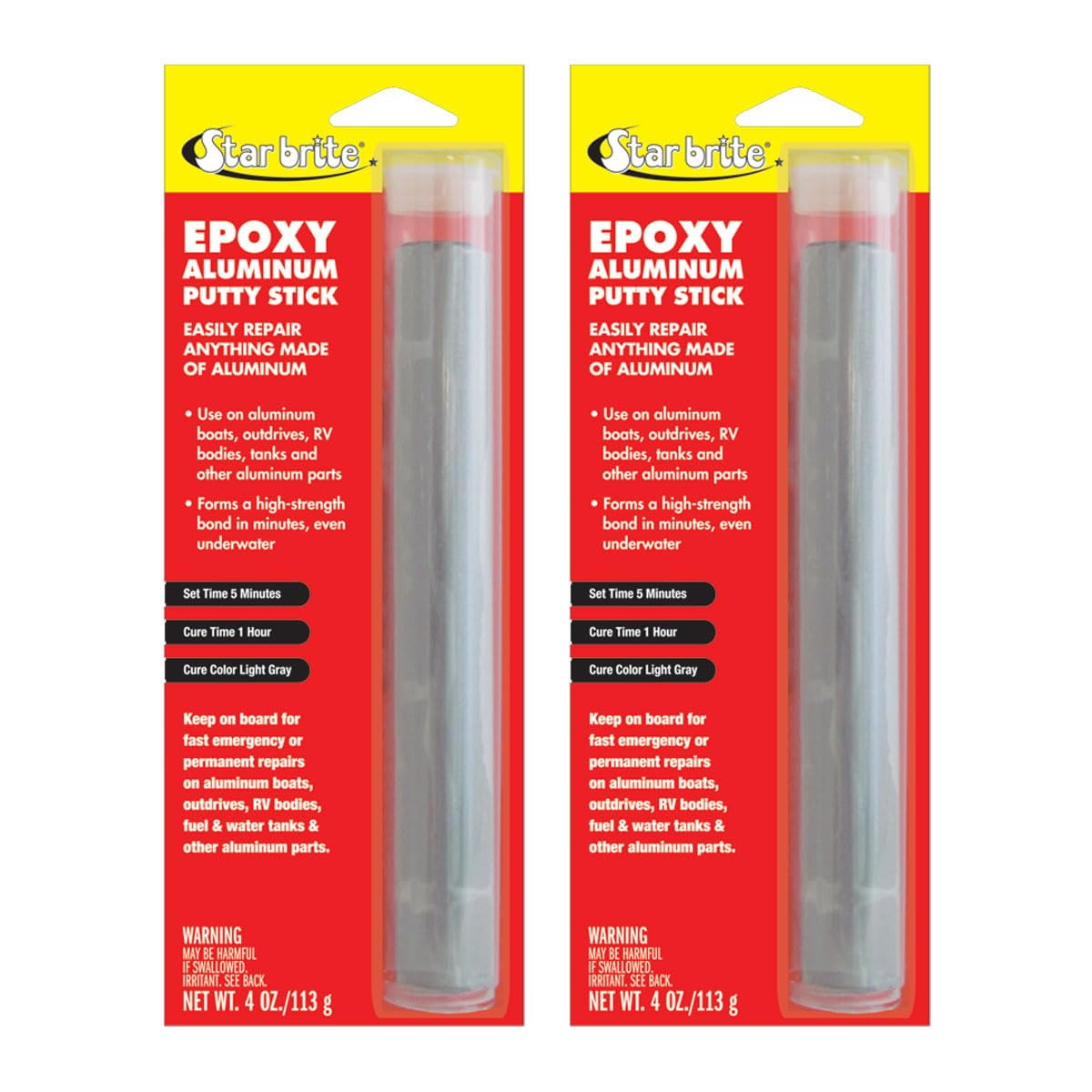 2 Pack StarBrite 4 Oz Epoxy Putty Stick Easy, Fast, Permanent Repairs