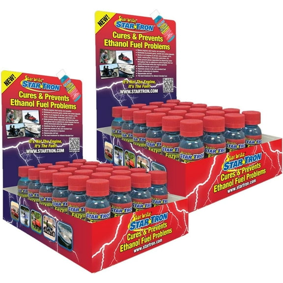 2 Pack StarTron 24 Pack Display Enzyme Fuel Treatment Small Engine Formula 1 oz Bottles