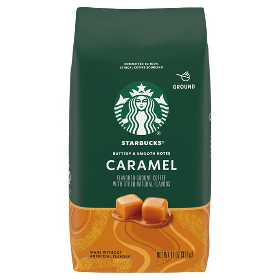 2 Pack - Starbucks Caramel Ground Coffee 11 oz Package May Vary
