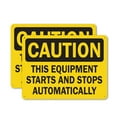 thumbnail image 1 of (2 Pack) Starts and Stops OSHA Caution Sign 24 Inch X 18 Inch Plastic Sign, Weather Resistant, UV Protected for Workplace, Business, and Construction Site, Made in the USA, 1 of 8