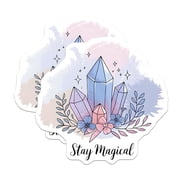 2 Pack Stay Magical Magnets - Crystal Decor - Mystical Home Decoration - Cute Crystal Art Magnets - 5" On Longest Side - for Cars, Fridges, Toolboxes - Made in USA - MAG6506
