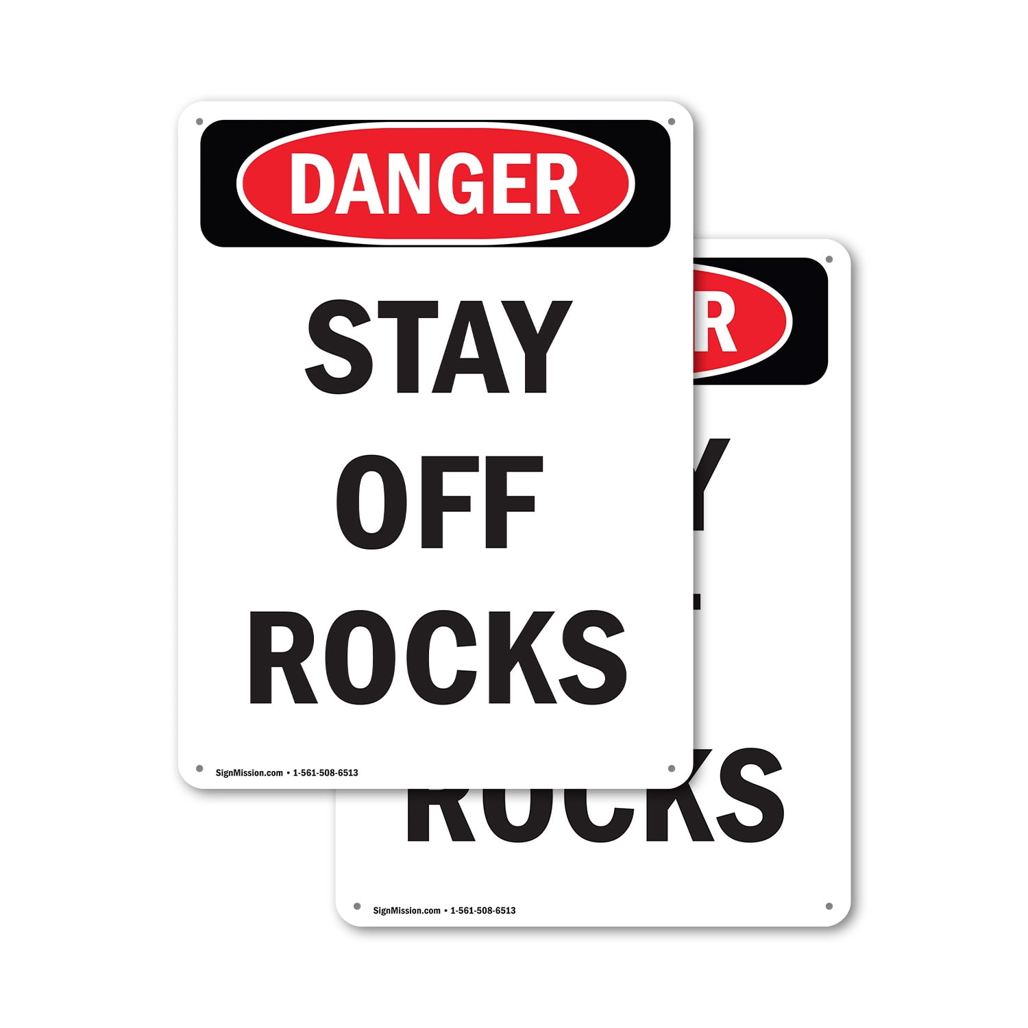 (2 Pack) Stay Off Rocks OSHA Danger Sign 12 Inch X 18 Inch Indoor ...
