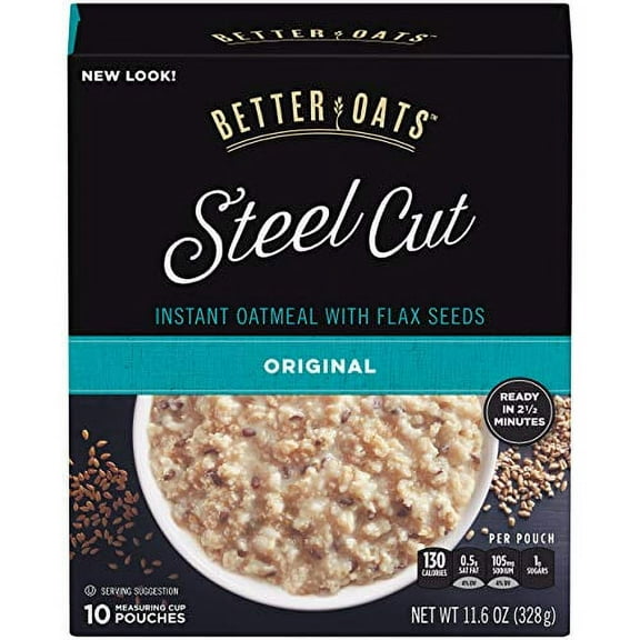 2 Pack , Steel Cut Classic Oatmeal With Flax, 10 Ct Box