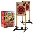 thumbnail image 1 of (2 Pack) Steel Target Stand Base for Paper Silhouette Shooting Targets, 8” - 24” Adjustable Width, USPSA/IPSC - IDPA Practice, Includes 2 Cardboard Targets for Shooting, 1 of 7