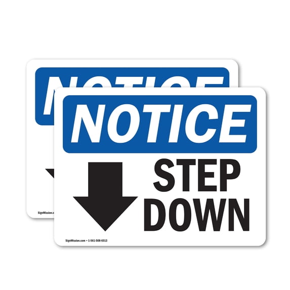 (2 Pack) Step Down [Down Arrow] Sign - Walmart.com