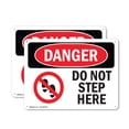 thumbnail image 1 of (2 Pack) Do Not Step Here OSHA Danger Sign 24 Inch X 18 Inch Plastic Sign, Weather Resistant, UV Protected for Workplace, Business, and Construction Site, Made in the USA, 1 of 8