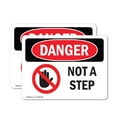thumbnail image 1 of (2 Pack) Not A Step OSHA Danger Sign 24 Inch X 18 Inch Vinyl Label Decal Sticker Weather Resistant, UV Protected for Workplace, Business, and Construction Site, Made in the USA, 1 of 7