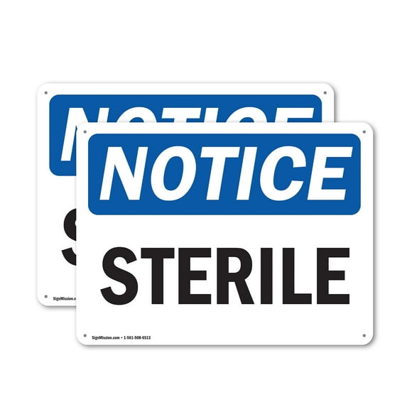 (2 Pack) Sterile OSHA Notice Sign 18 Inch X 12 Inch Indoor / Outdoor Rust-Free Aluminum Metal Signs for Workplace, Workshop, and Construction Site, Made in the USA