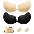 thumbnail image 1 of 2 Pack Stick On Push Up Bra for Women - Breathable & Skin Friendly Sticky Invisible Adhesive Bra, Reusable Strapless & Backless Bra with for Everyday Wearing, Party, Wedding with 2 Pack Nipplecovers, 1 of 6