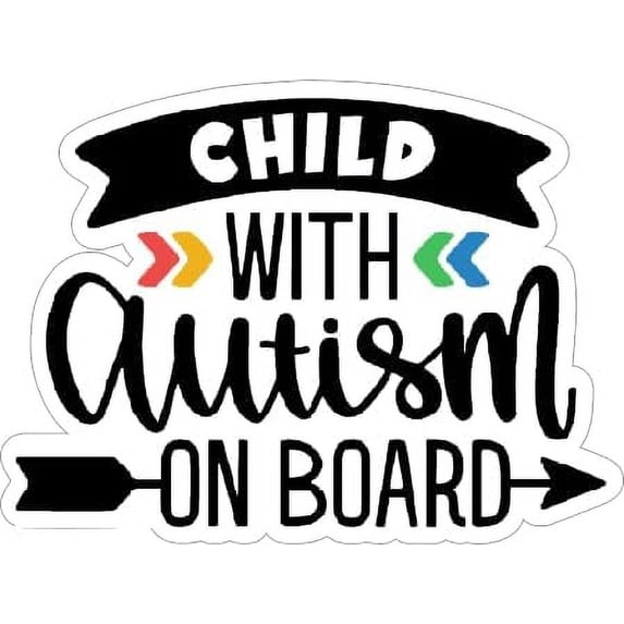 2 Pack - StickerDad® Child with Autism On Board V1 Full Color Printed ...