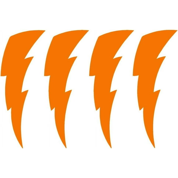 2 Pack - StickerDad® Lightning Bolts 4 Pack V2 Vinyl Decal by stickerdad® - Size: 3", Color: ORANGE - Windows, Walls, Bumpers, Laptop, Lockers, etc.