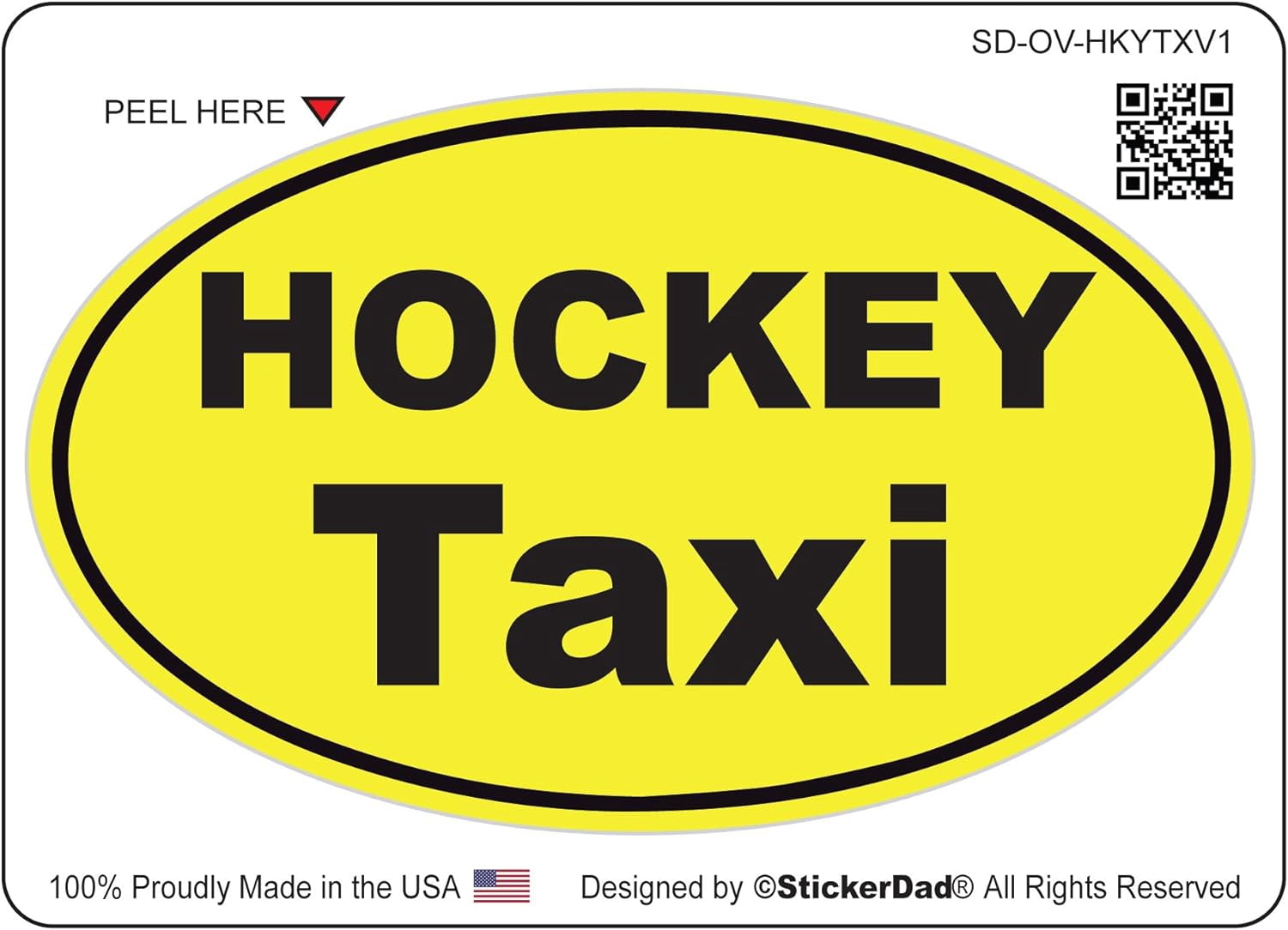 Two Pack Sticker 2 Pack - StickerDad® Oval - Hockey Taxi - Full Color Printed Sticker ...
