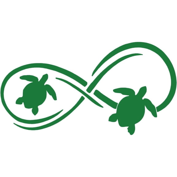 2 Pack - StickerDad SEA Turtle Infinity Vinyl Decal by stickerdad - Size: 8", Color: Green - Windows, Walls, Bumpers, Laptop, Lockers, etc.