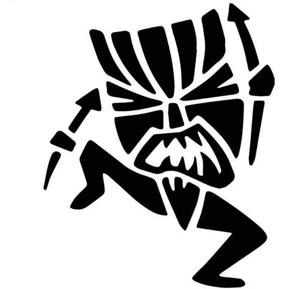 2 Pack - StickerDad Tiki Tribe Witch Doctor Vinyl Decal - Size: 5", Color: Black - Windows, Walls, Bumpers, Laptop, Lockers, etc.