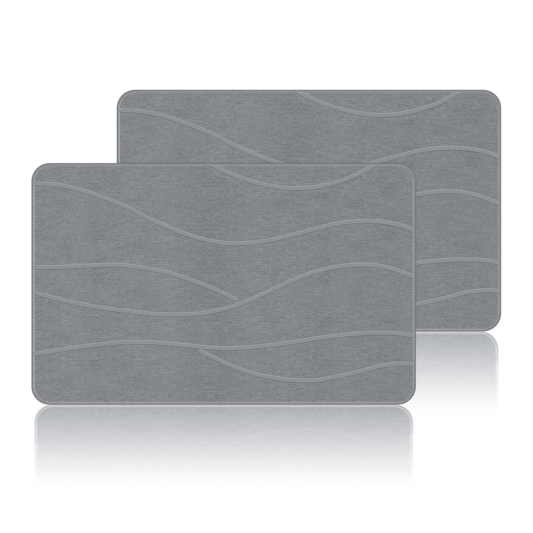 2 Pack Stone Bath Mat,31.5x19.7Inches Non-slip Diatomaceous Earth Shower Mat Quick Drying Super Absorbent, Easy to Clean