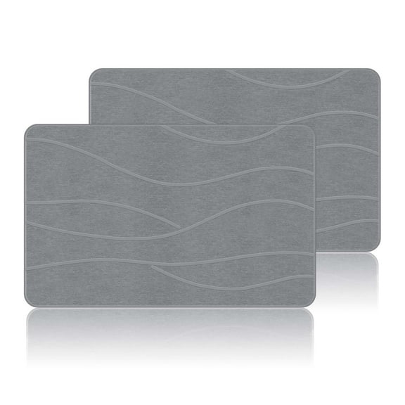 2 Pack Stone Bath Mat,31.5x19.7Inches Non-slip Diatomaceous Earth Shower Mat Quick Drying Super Absorbent, Easy to Clean