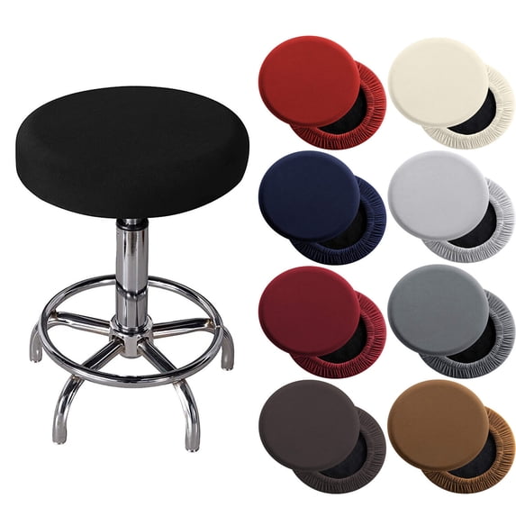 2 Pack Stool Cover Round Bar Stool Cover Protector Round Seat Cushion Slipcover, Dark Red