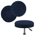 thumbnail image 1 of 2 Pack Stool Cover Velvet Round Bar Stool Cover Protector Round Seat Cushion Cover Slipcover, Navy Blue S (12"-14"), 1 of 8