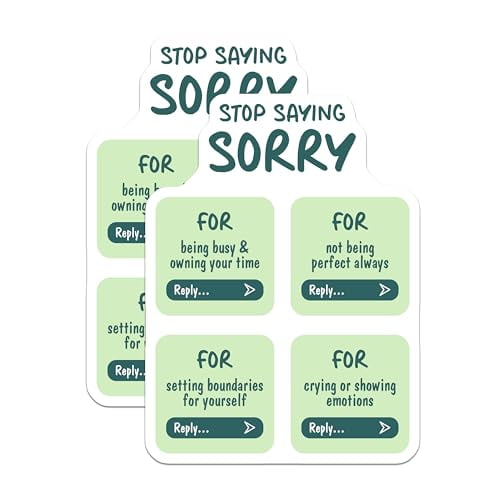 (2 Pack) Stop Saying Sorry Magnets - Motivational Quote - Inspirational ...