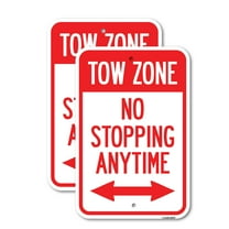(2 Pack) No Stopping Anytime with Bi-Directional Arrow | 18" X 24" Heavy-Gauge Aluminum Sign | Rust Free Aluminum, Weather Resistant, Waterproof, Fade Resistant, 2 Pre-drilled Holes