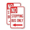 thumbnail image 1 of (2 Pack) No Stopping Bus Only with Arrow (Left) | 18" X 24" Heavy-Gauge Aluminum Sign | Rust Free Aluminum, Weather Resistant, Waterproof, Fade Resistant, 2 Pre-drilled Holes, 1 of 4
