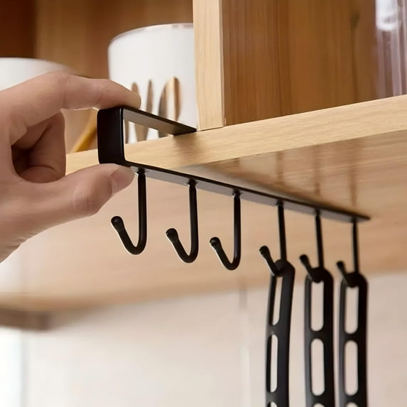 2-Shelf Hanging Organizer with Fixed Sticker, Black & White, 2 Count, 2 Pack