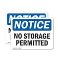 thumbnail image 1 of (2 Pack) No Storage Permitted OSHA Notice Sign 10 Inch X 7 Inch Vinyl Label Decal Sticker Weather Resistant, UV Protected for Workplace, Business, and Construction Site, Made in the USA, 1 of 7