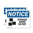 thumbnail image 1 of (2 Pack) Storage Room No Exit OSHA Notice Sign 10 Inch X 7 Inch Vinyl Label Decal Sticker Weather Resistant, UV Protected for Workplace, Business, and Construction Site, Made in the USA, 1 of 7