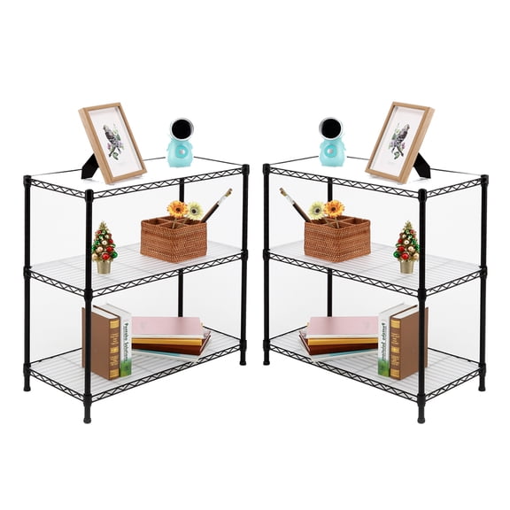 EFINEHOME Adult Garage Adjustable 3-Tiers Steel Storage Shelves Dimensions: 30"W x 14"D x 30"H with 2-Pack