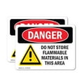 thumbnail image 1 of (2 Pack) Do Not Store Flammable Materials OSHA Danger Sign 24 Inch X 18 Inch Vinyl Label Decal Sticker Weather Resistant, UV Protected for Workplace, Business, and Construction Site,, 1 of 7