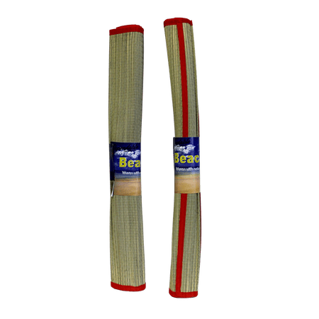 2 Pack Straw Beach Mat Large 70.5" x 23.5" Yoga Pool Sand Outdoor Bamboo