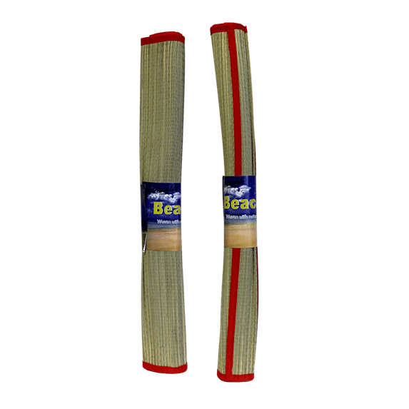 2 Pack Straw Beach Mat Large 70.5" x 23.5" Yoga Pool Sand Outdoor Bamboo