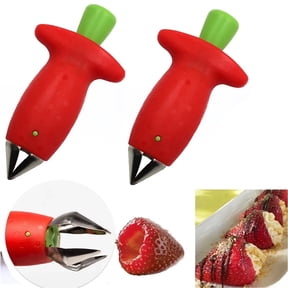 2 Pack Strawberry Stem Removal Huller Slicer Tool Removing Tomato Persimmon Cherry