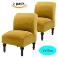 thumbnail image 1 of 2 Pack Stretch Armless Chair Covers Accent Chair Slipcovers Protector Modern Solid Velvet Slipper Chair Cover for Living Room (Yellow), 1 of 7