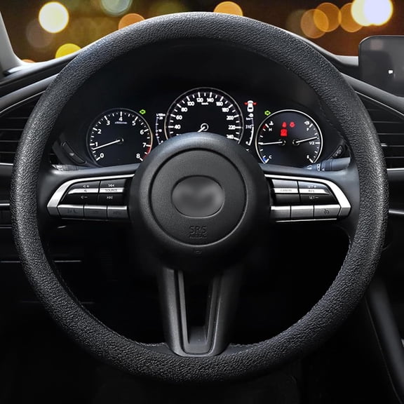 2 Pack Stretchy Silicone Steering Wheel Cover Universal Fit 14''/15''/16'' Wheels Anti-Slip Grip Enhanced Control All Weather Protection