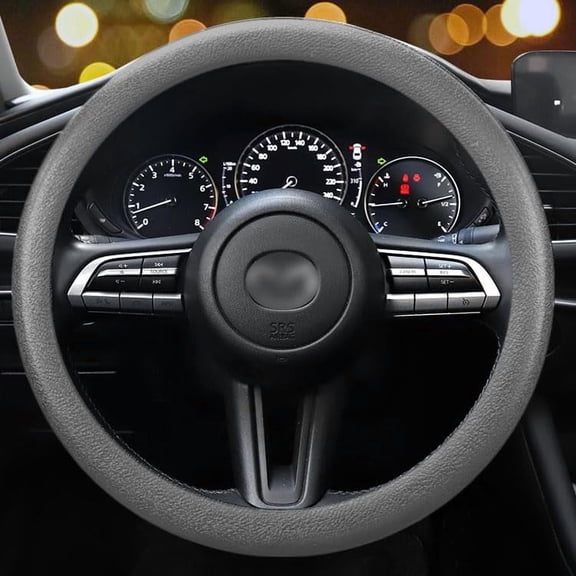 2 Pack Stretchy Silicone Steering Wheel Cover Universal Fit 14''/15''/16'' Wheels Anti-Slip Grip Enhanced Control All Weather Protection